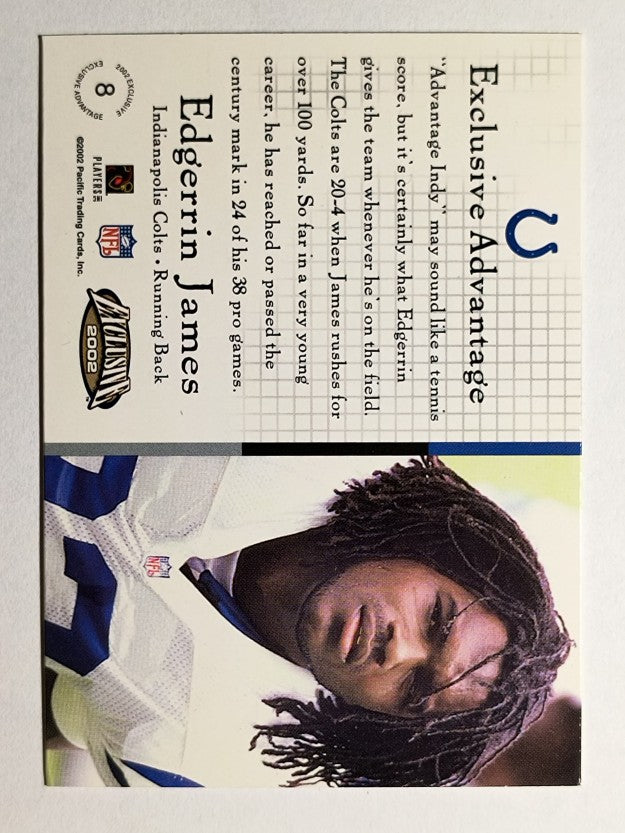 2002 Pacific Exclusive Advantage #8 Edgerrin James