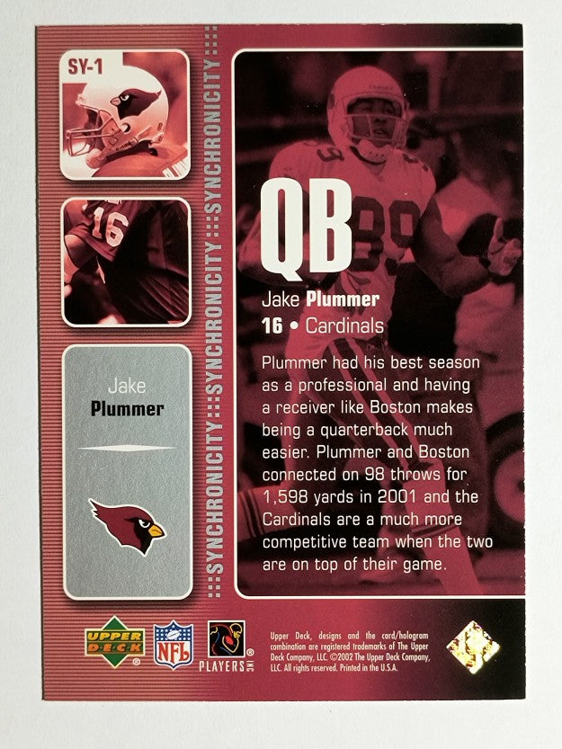 2002 Upper Deck Synchronicity #SY1 Jake Plummer/David Boston