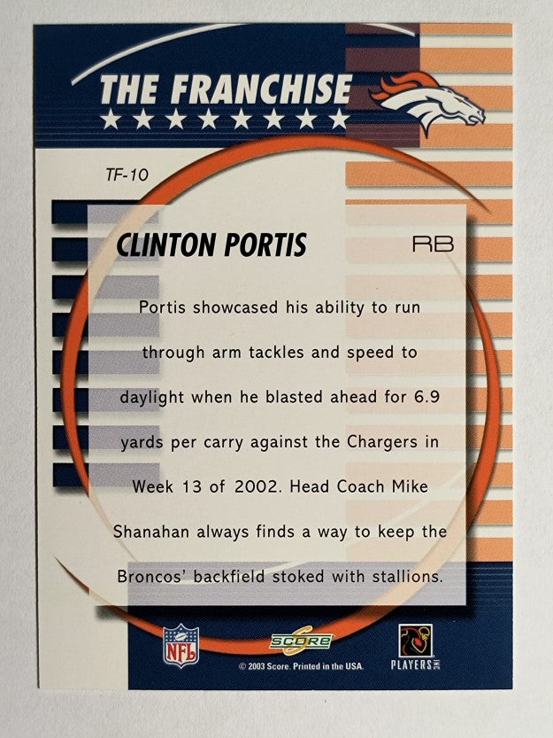 2003 Score The Franchise #TF10 Clinton Portis