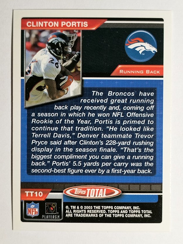 2003 Topps Total Total Topps #TT10 Clinton Portis