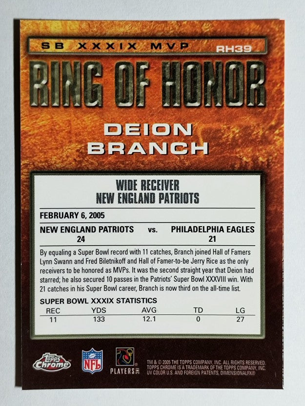 2005 Topps Chrome #RH39 Deion Branch RH
