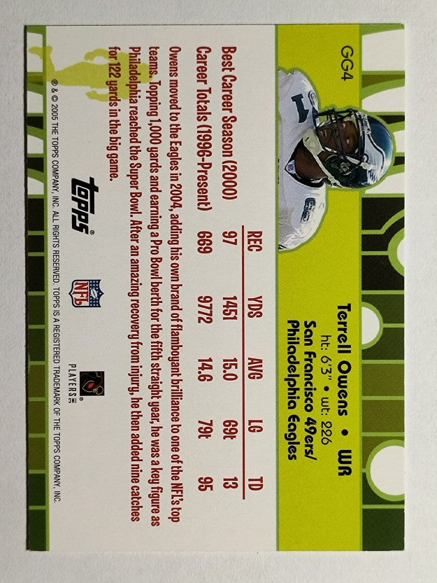 2005 Topps Golden Anniversary Glistening Gold #GG4 Terrell Owens (NM)