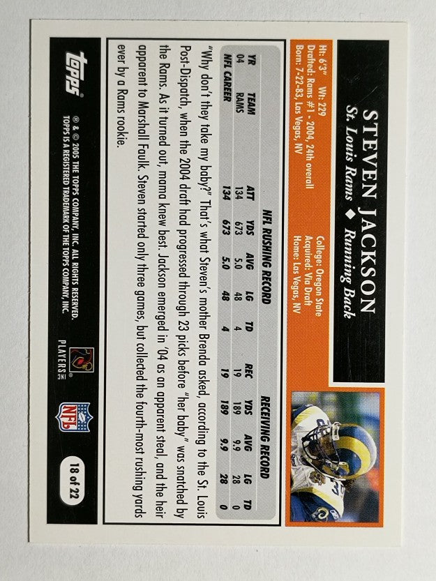 2005 Topps Turn Back the Clock #18 Steven Jackson