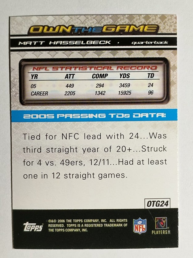 2006 Topps Own The Game #OTG24 Matt Hasselbeck