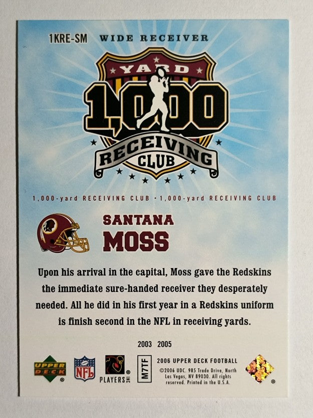 2006 Upper Deck 1000 Yard Receiving Club #1KRESM Santana Moss