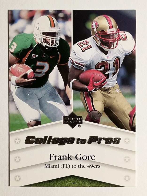 2007 Upper Deck College to Pros #FG Frank Gore