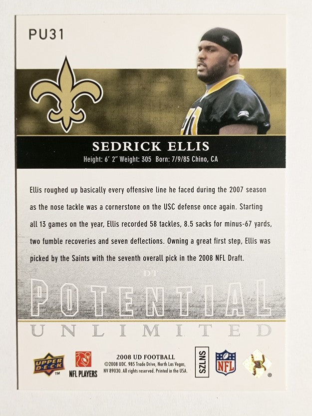 2008 Upper Deck Potential Unlimited #PU31 Sedrick Ellis