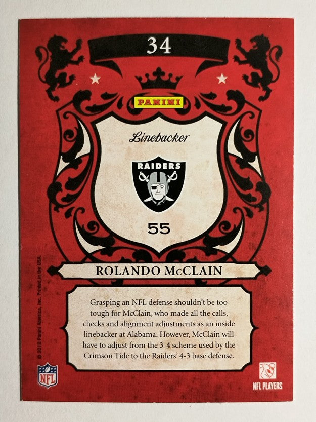 2010 Crown Royale Rookie Royalty #34 Rolando McClain