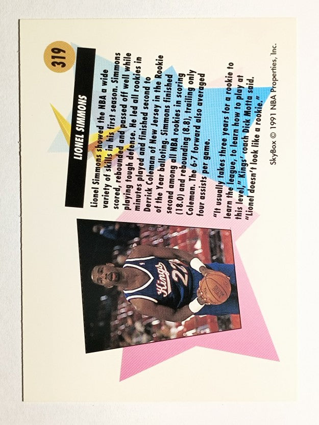1991-92 SkyBox #319 Lionel Simmons ART