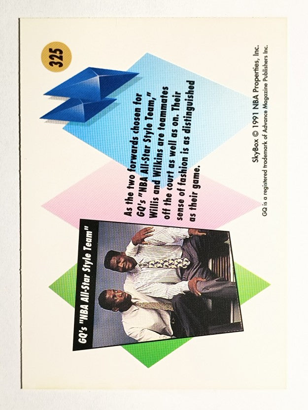 1991-92 SkyBox #325 Kevin Willis/Dominique Wilkins/GQ All-Star Style Team