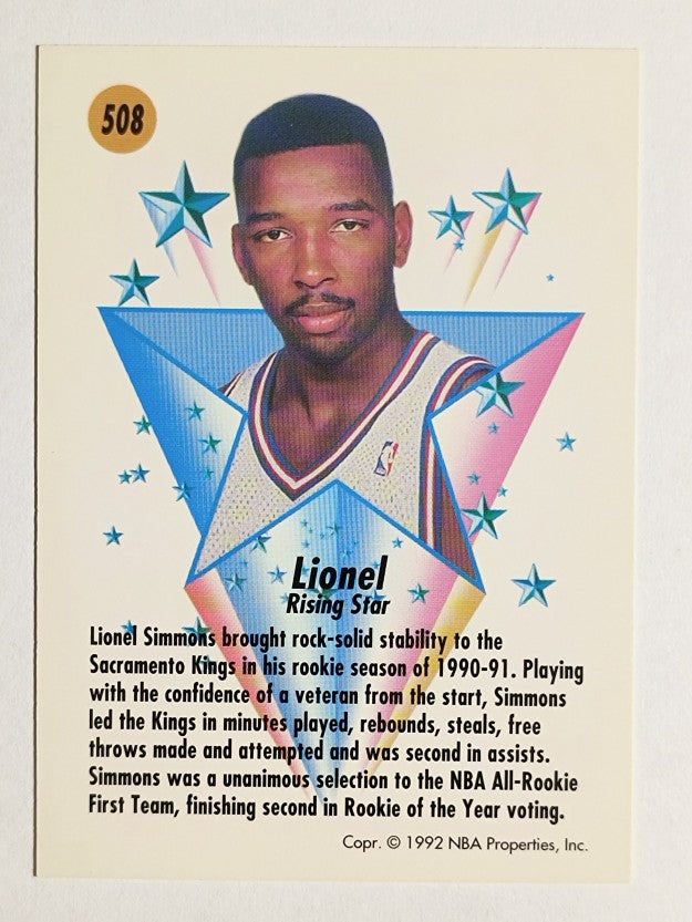 1991-92 SkyBox #508 Lionel Simmons RS