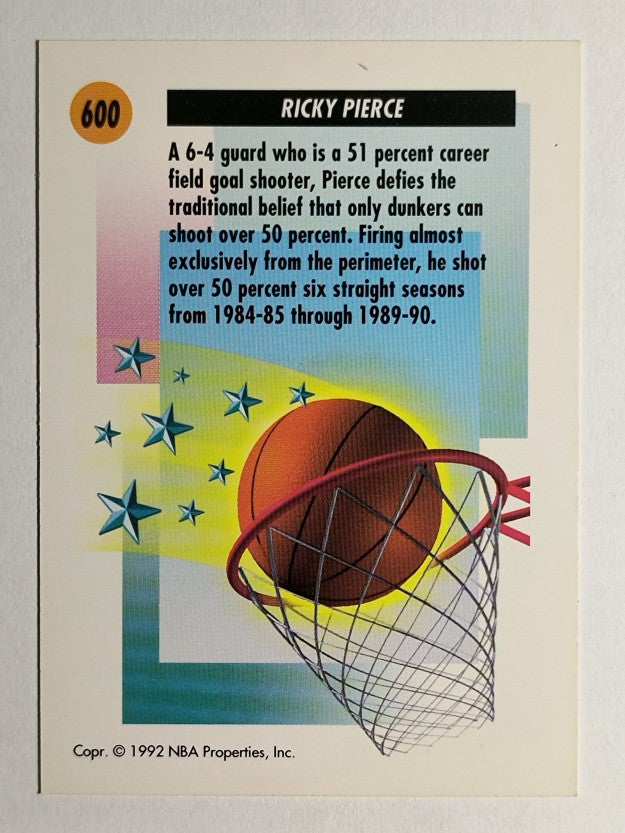 1991-92 SkyBox #600 Ricky Pierce SS