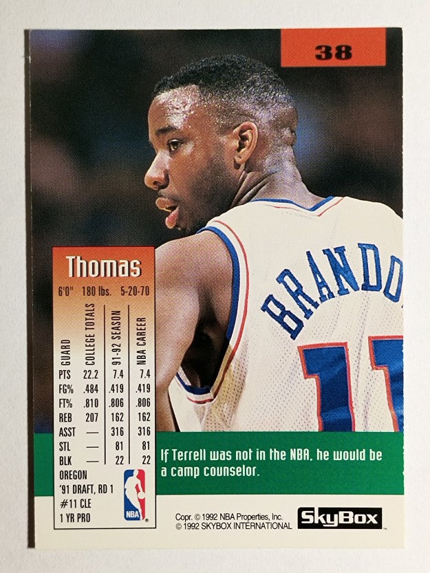 1992-93 SkyBox #38 Terrell Brandon
