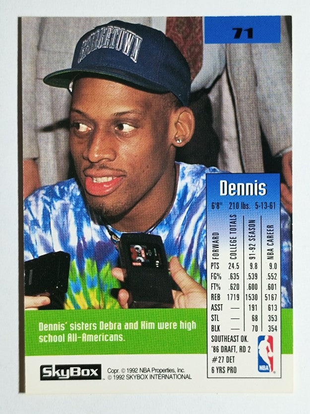 1992-93 SkyBox #71 Dennis Rodman