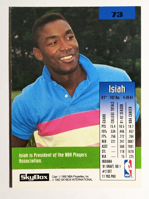 1992-93 SkyBox #73 Isiah Thomas