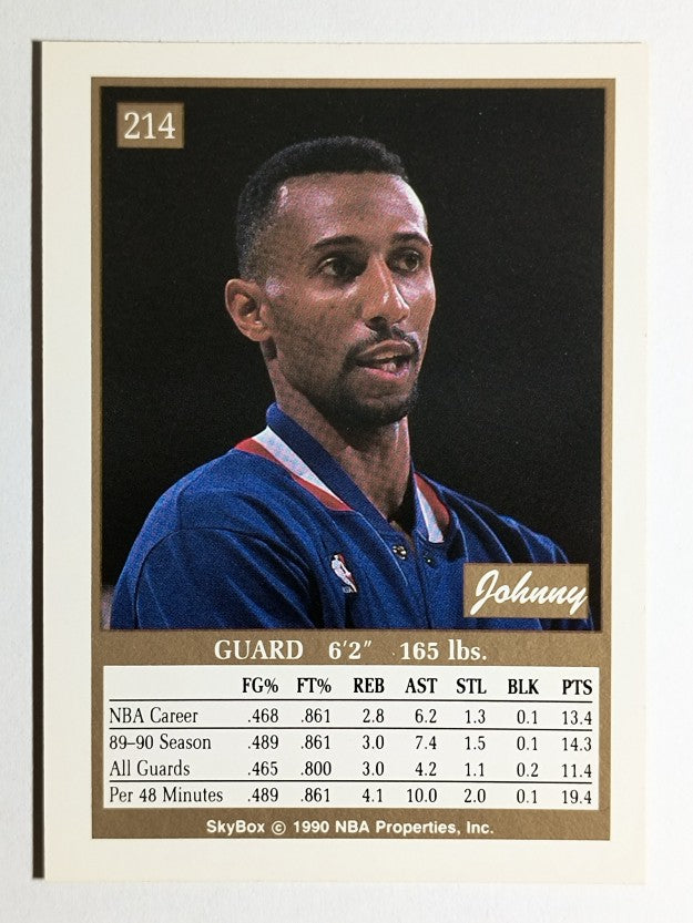 1990-91 SkyBox #214 Johnny Dawkins