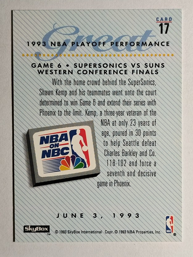 1993-94 SkyBox Premium #17 Shawn Kemp PO
