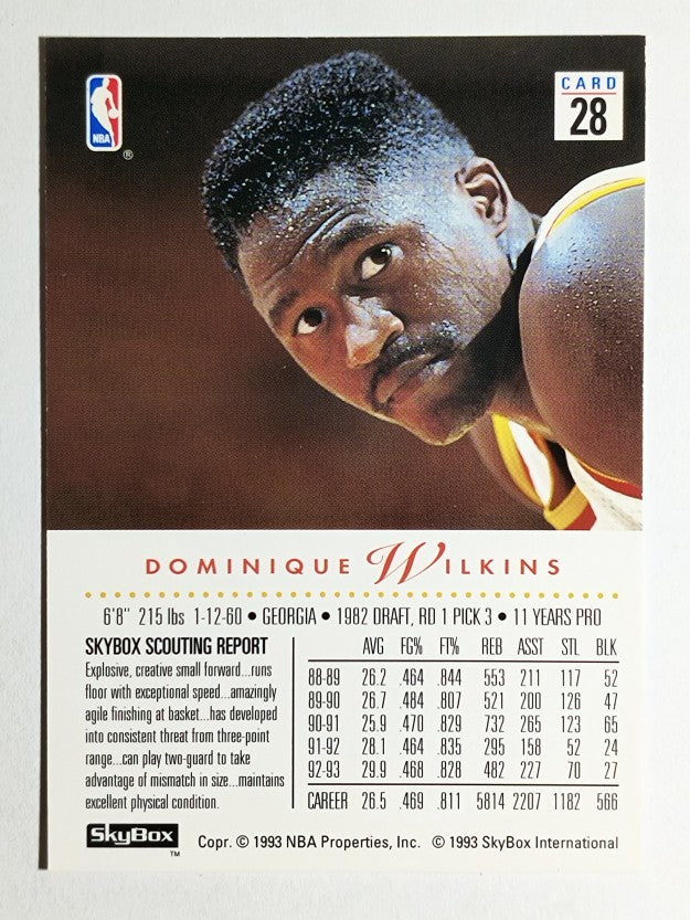 1993-94 SkyBox Premium #28 Dominique Wilkins