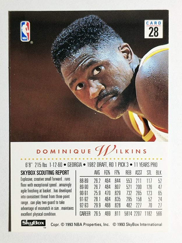 1993-94 SkyBox Premium #28 Dominique Wilkins