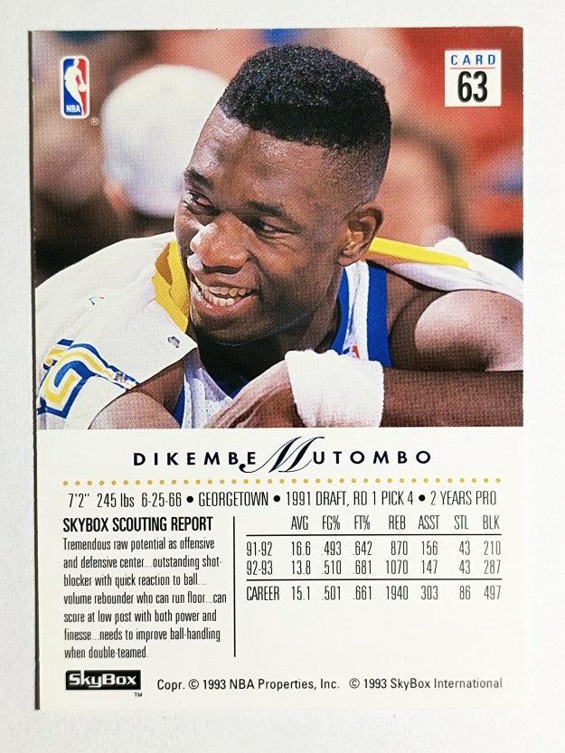 1993-94 SkyBox Premium #63 Dikembe Mutombo
