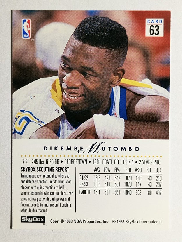 1993-94 SkyBox Premium #63 Dikembe Mutombo