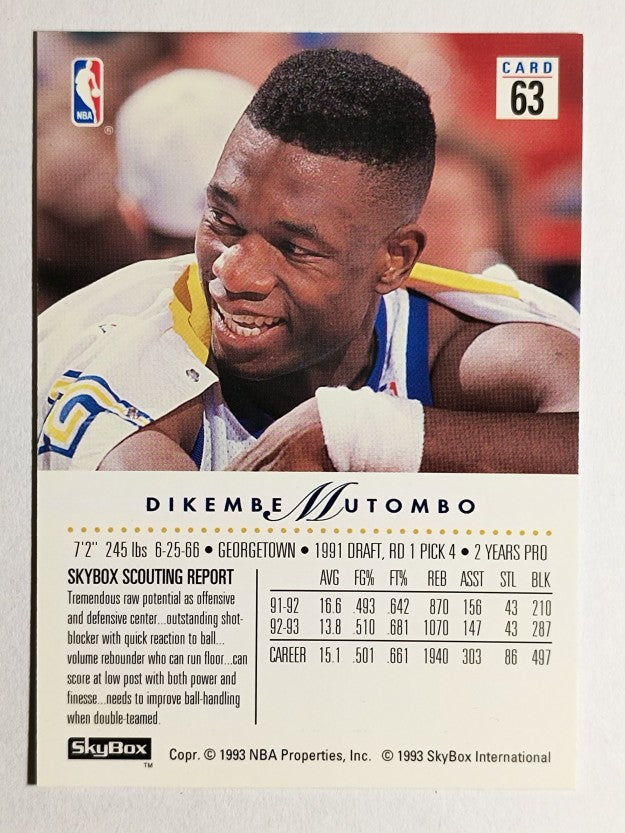 1993-94 SkyBox Premium #63 Dikembe Mutombo