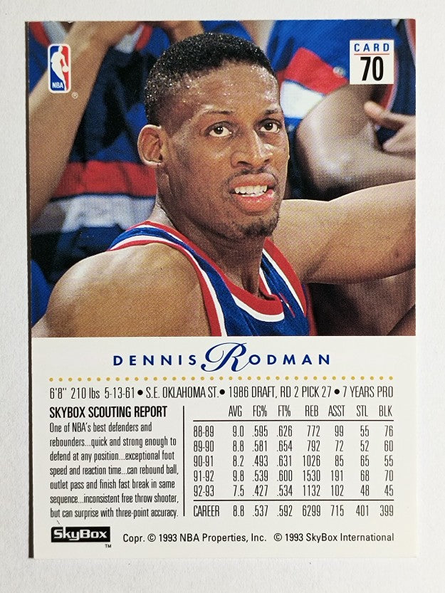 1993-94 SkyBox Premium #70 Dennis Rodman