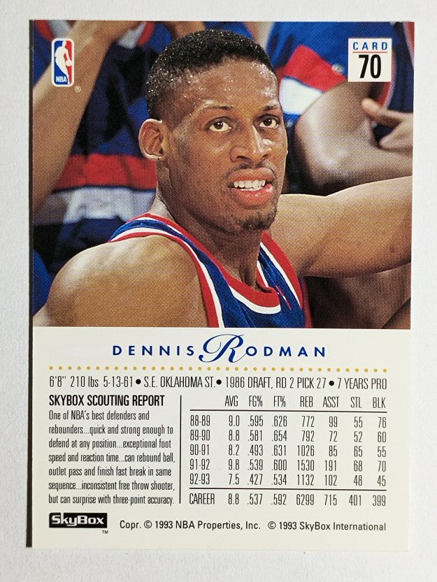 1993-94 SkyBox Premium #70 Dennis Rodman
