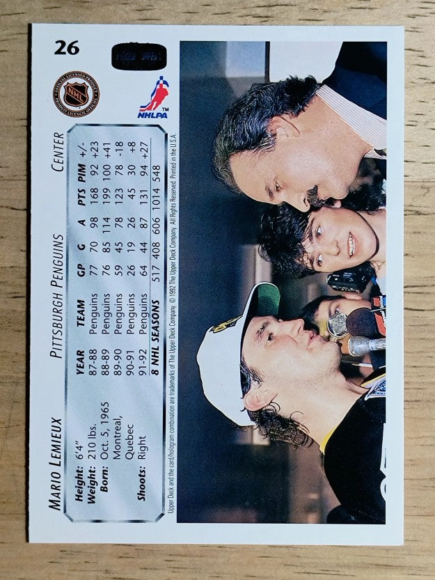 1992-93 Upper Deck #26 Mario Lemieux
