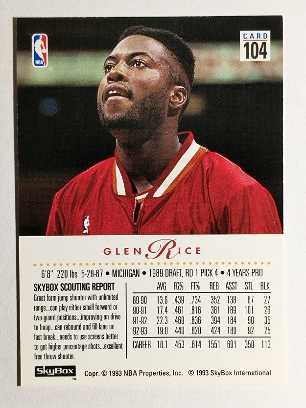1993-94 SkyBox Premium #104 Glen Rice