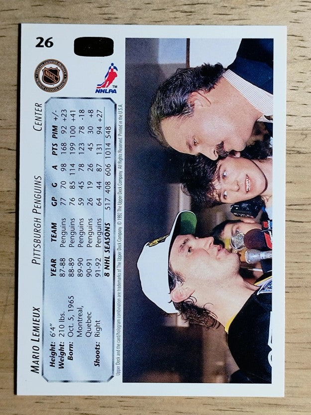 1992-93 Upper Deck #26 Mario Lemieux