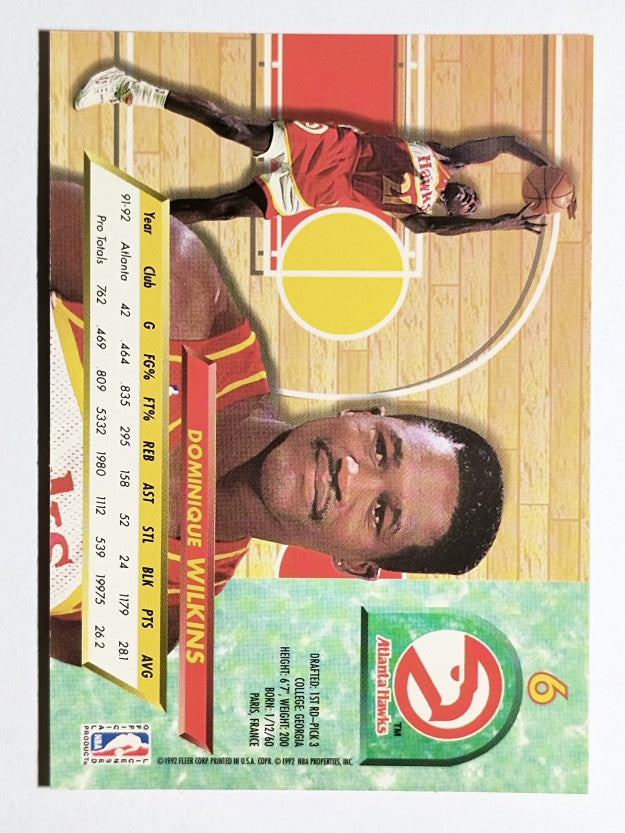 1992-93 Ultra #6 Dominique Wilkins