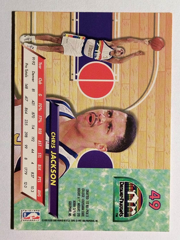 1992-93 Ultra #49 Chris Jackson