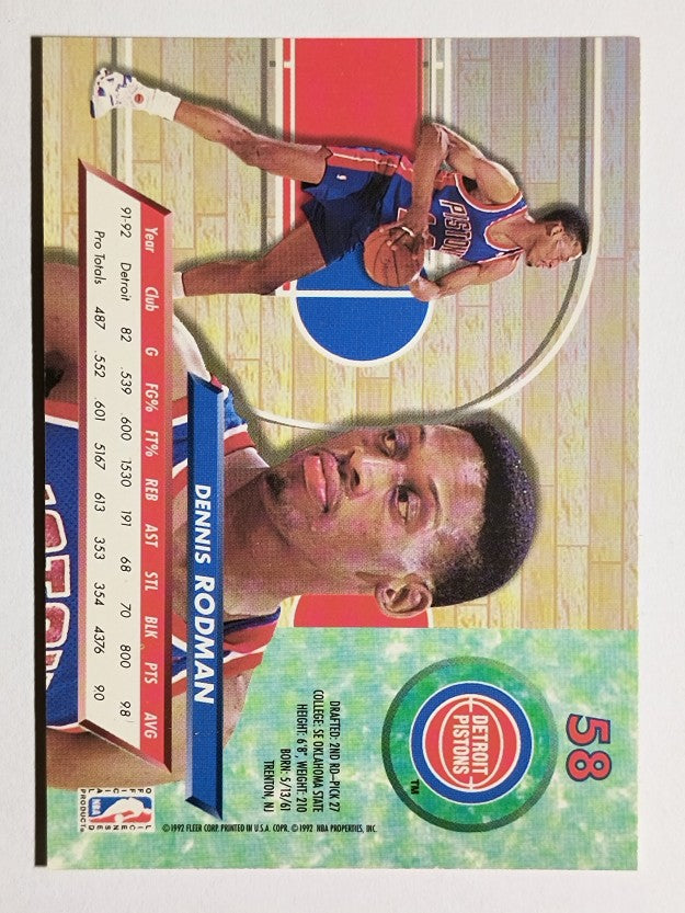 1992-93 Ultra #58 Dennis Rodman