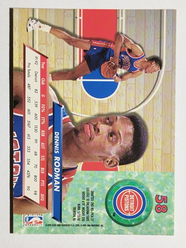1992-93 Ultra #58 Dennis Rodman