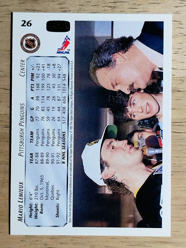 1992-93 Upper Deck #26 Mario Lemieux