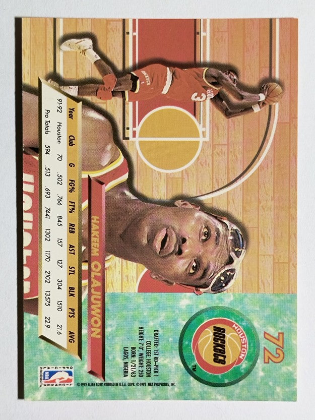 1992-93 Ultra #72 Hakeem Olajuwon