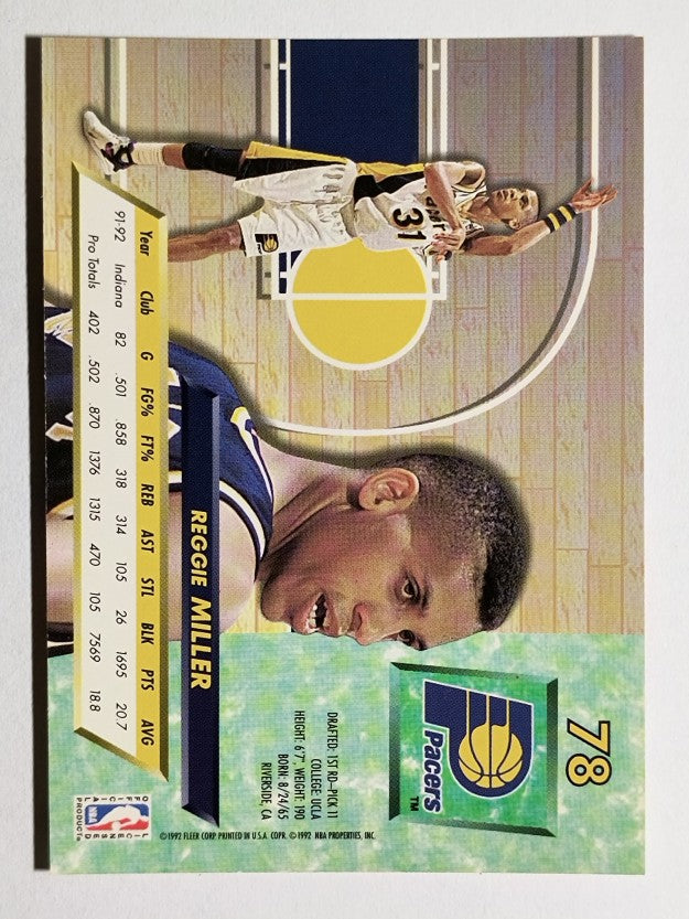 1992-93 Ultra #78 Reggie Miller