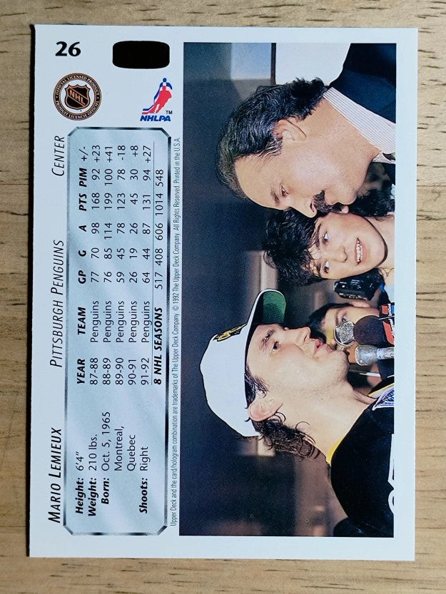 1992-93 Upper Deck #26 Mario Lemieux