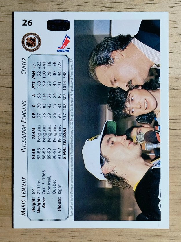1992-93 Upper Deck #26 Mario Lemieux