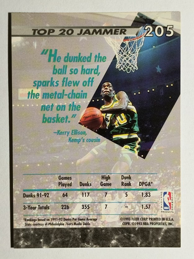 1992-93 Ultra #205 Shawn Kemp JS