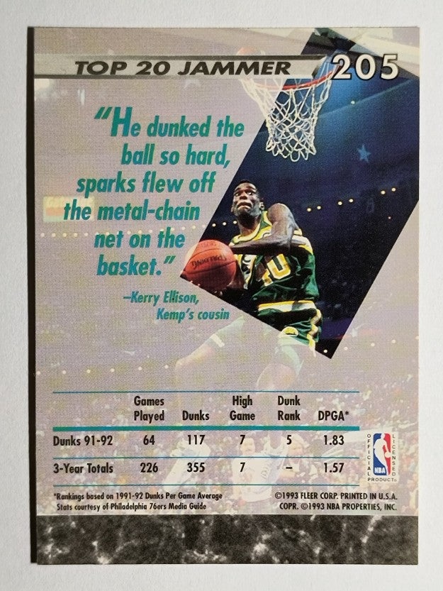 1992-93 Ultra #205 Shawn Kemp JS