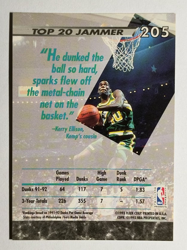 1992-93 Ultra #205 Shawn Kemp JS