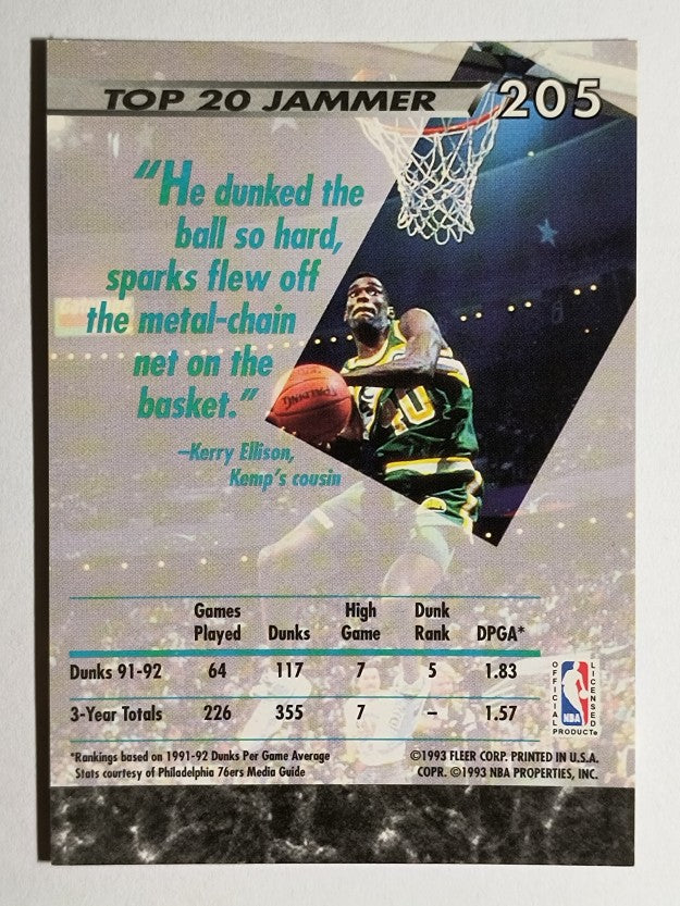 1992-93 Ultra #205 Shawn Kemp JS