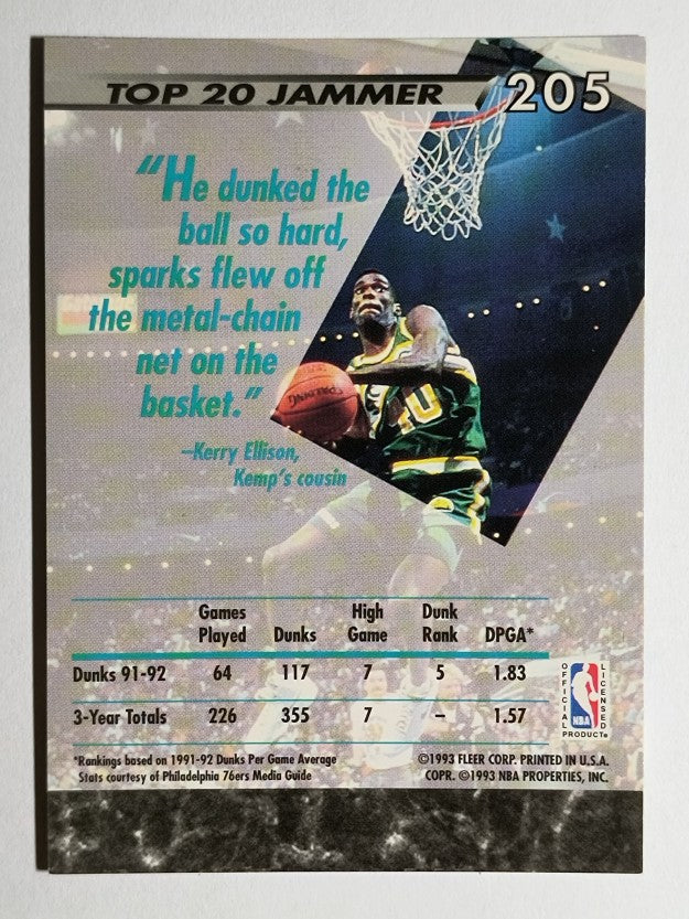 1992-93 Ultra #205 Shawn Kemp JS