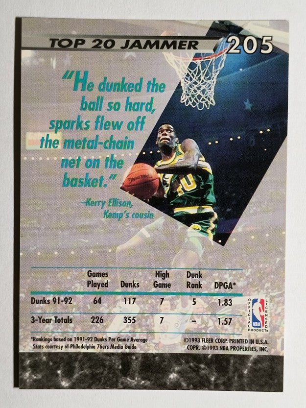 1992-93 Ultra #205 Shawn Kemp JS