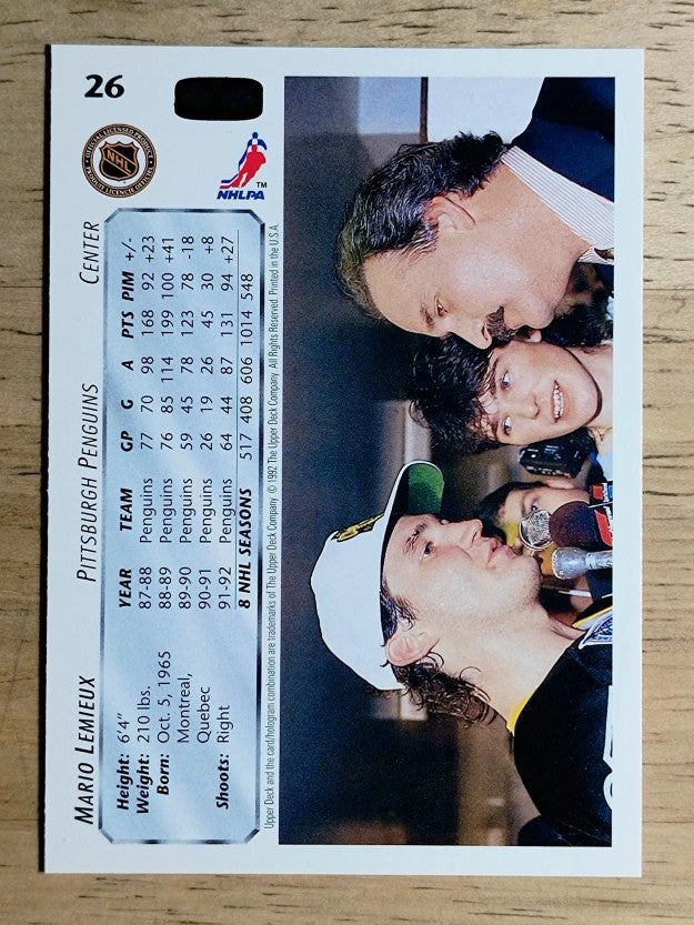 1992-93 Upper Deck #26 Mario Lemieux