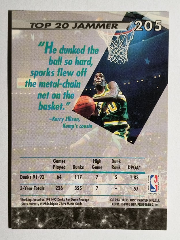 1992-93 Ultra #205 Shawn Kemp JS