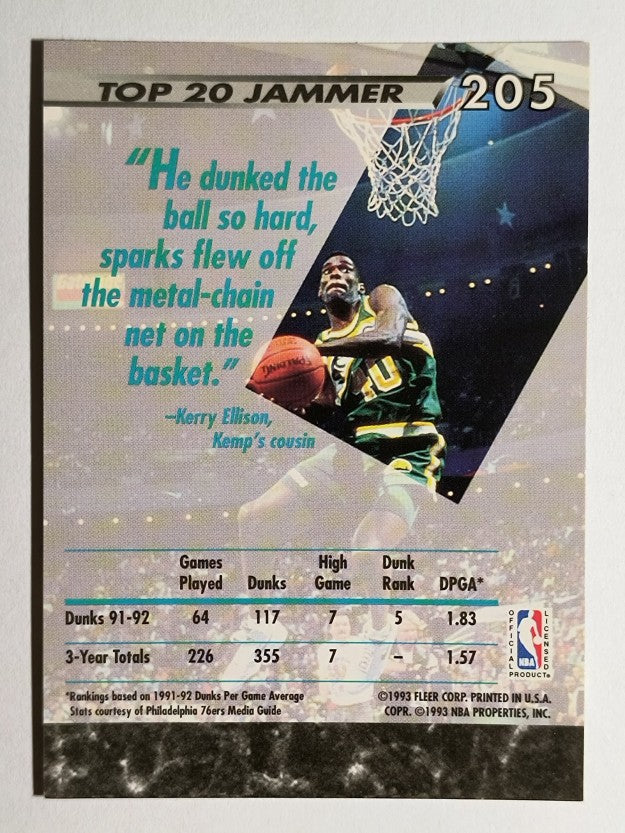 1992-93 Ultra #205 Shawn Kemp JS