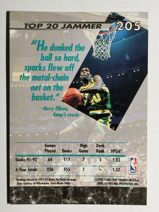 1992-93 Ultra #205 Shawn Kemp JS
